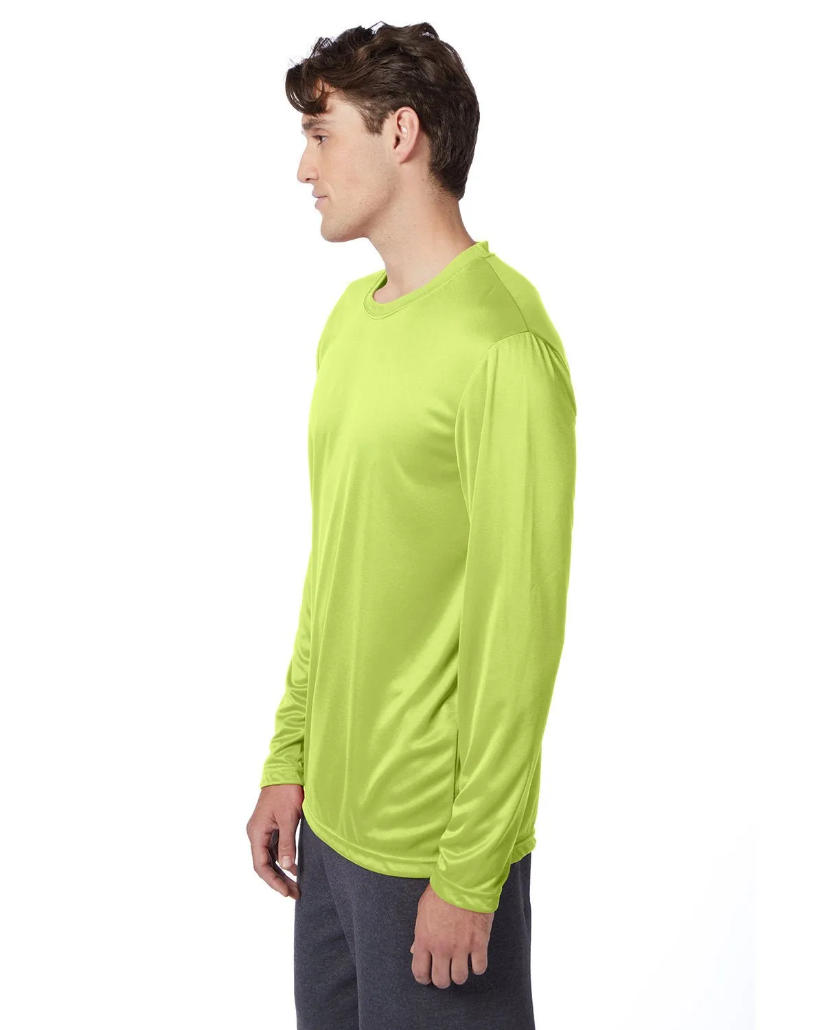 482L-Hanes-SAFETY GREEN