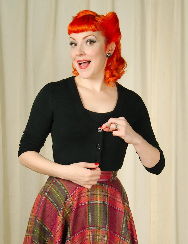 Black Pinup Cropped Cardigan