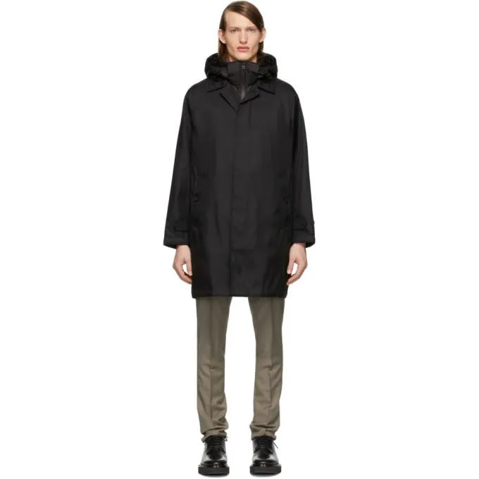 Burberry Black Layered Breasted Coat