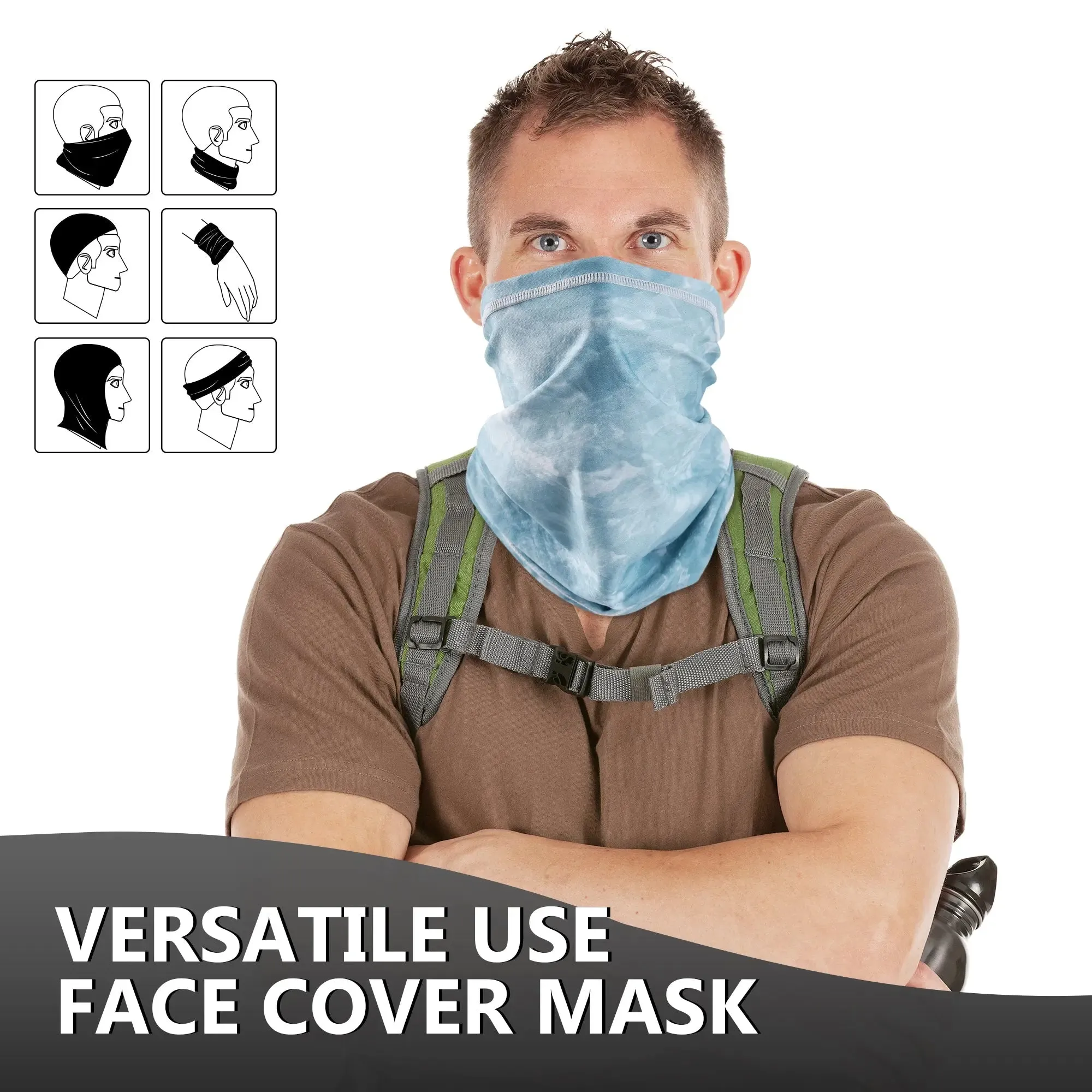 EXSki UV Neck Gaiter Mask, UPF 50 Bandana Face Mask Breathable Sun Face Cover Balaclava for Fishing Running