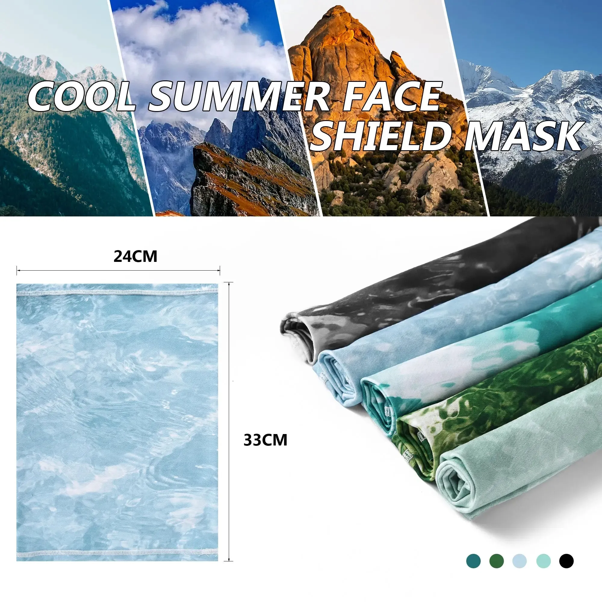 EXSki UV Neck Gaiter Mask, UPF 50 Bandana Face Mask Breathable Sun Face Cover Balaclava for Fishing Running