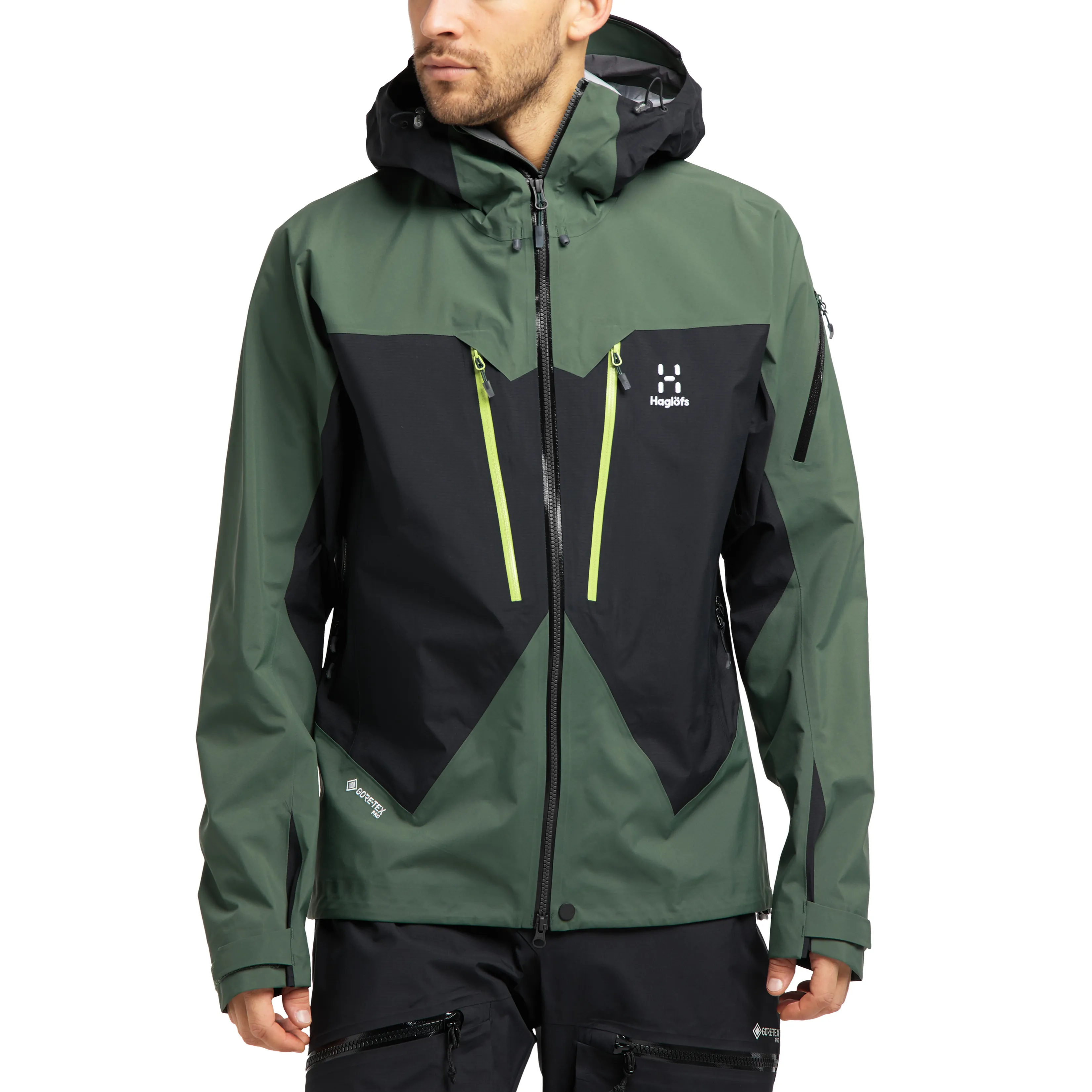 Haglöfs Spitz Jacket Men&#x27;s (2020) True Black/Fjell Green | Buy Haglöfs Spitz Jacket Men&#x27;s (2020) True Black/Fjell Green here | Outnorth