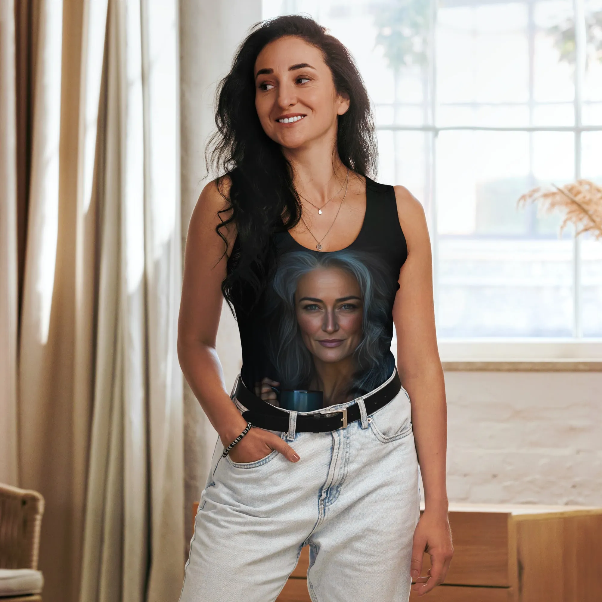 Happiness Masked Sublimation Cut & Sew Tank Top