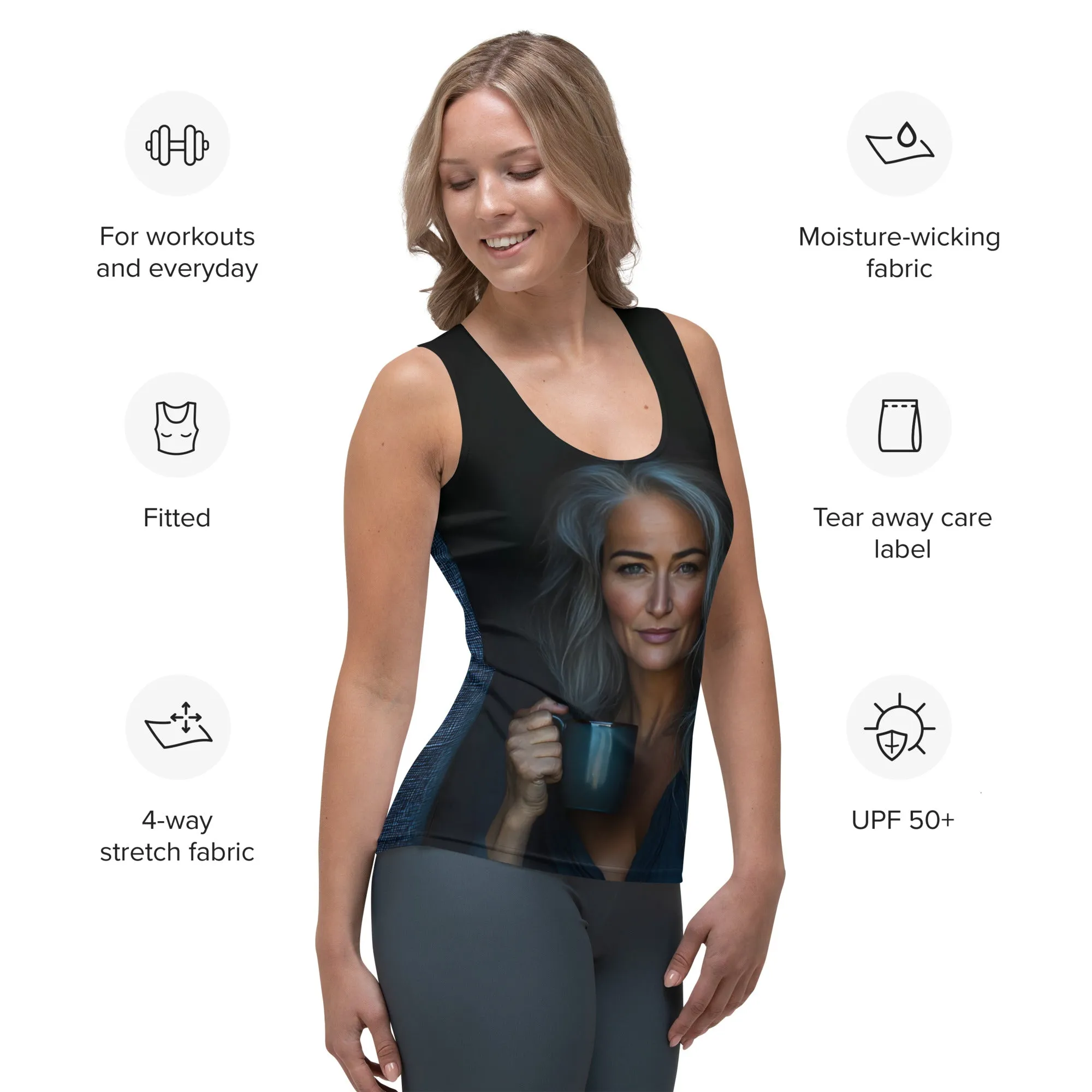 Happiness Masked Sublimation Cut & Sew Tank Top