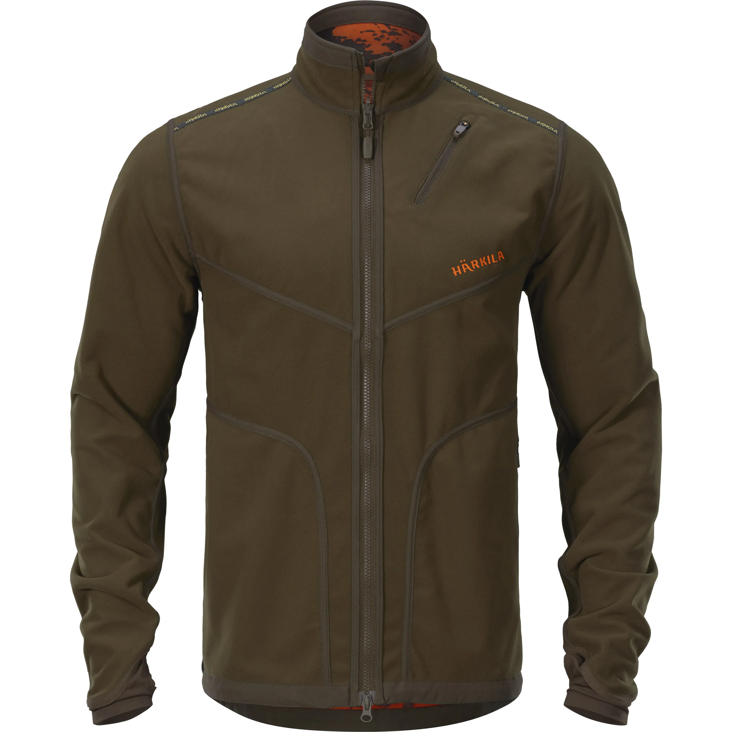 Härkila Men&#x27;s Wildboar Pro Reversible Fleece Jacket Willow Green/Axis Msp®Wildboar Orange | Buy Härkila Men&#x27;s Wildboar Pro Reversible Fleece Jacket Willow Green/Axis Msp®Wildboar Orange here | Outnorth