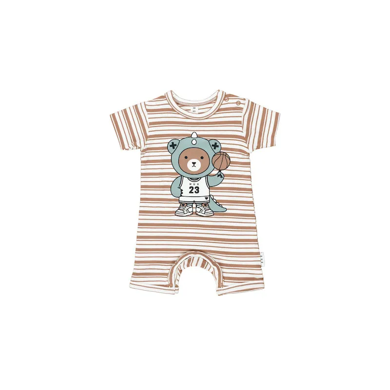 Huxbaby B-Ball Dino BEAR  Short Romper