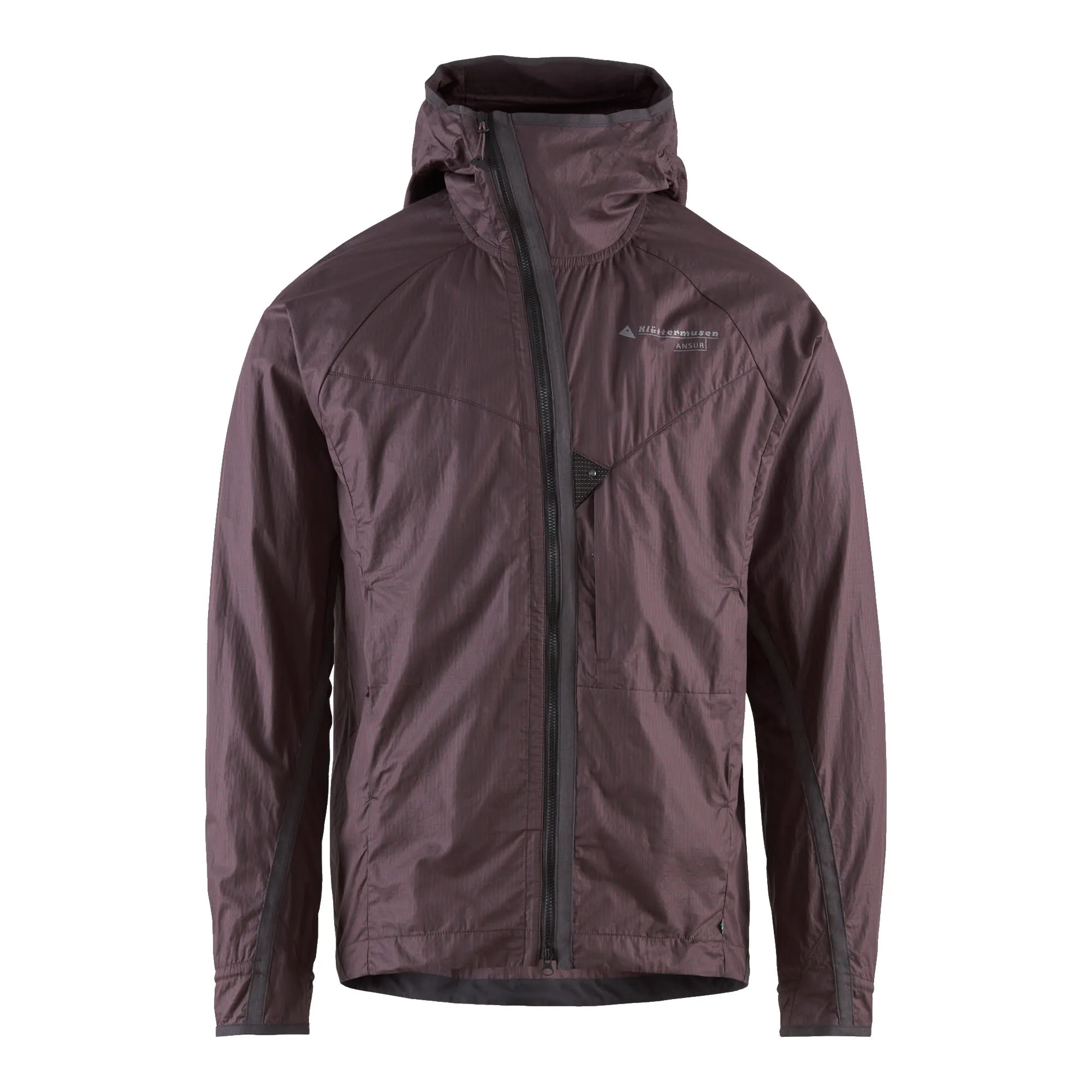 Klättermusen Men&#x27;s Ansur Hooded Wind Jacket Raven Burnt | Buy Klättermusen Men&#x27;s Ansur Hooded Wind Jacket Raven Burnt here | Outnorth