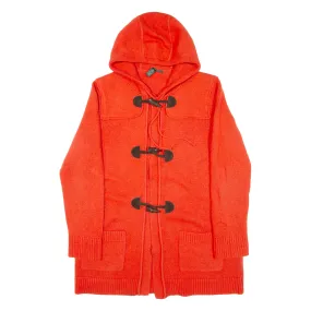 LAUREN RALPH LAUREN Womens Duffle Coat Red Knit Wool Hooded XL