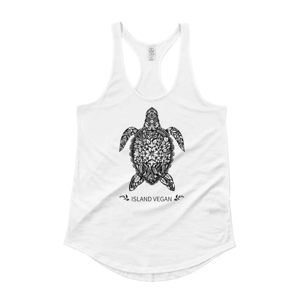 Loud Vegan Island Turtle Women's Shirttail Tank Top