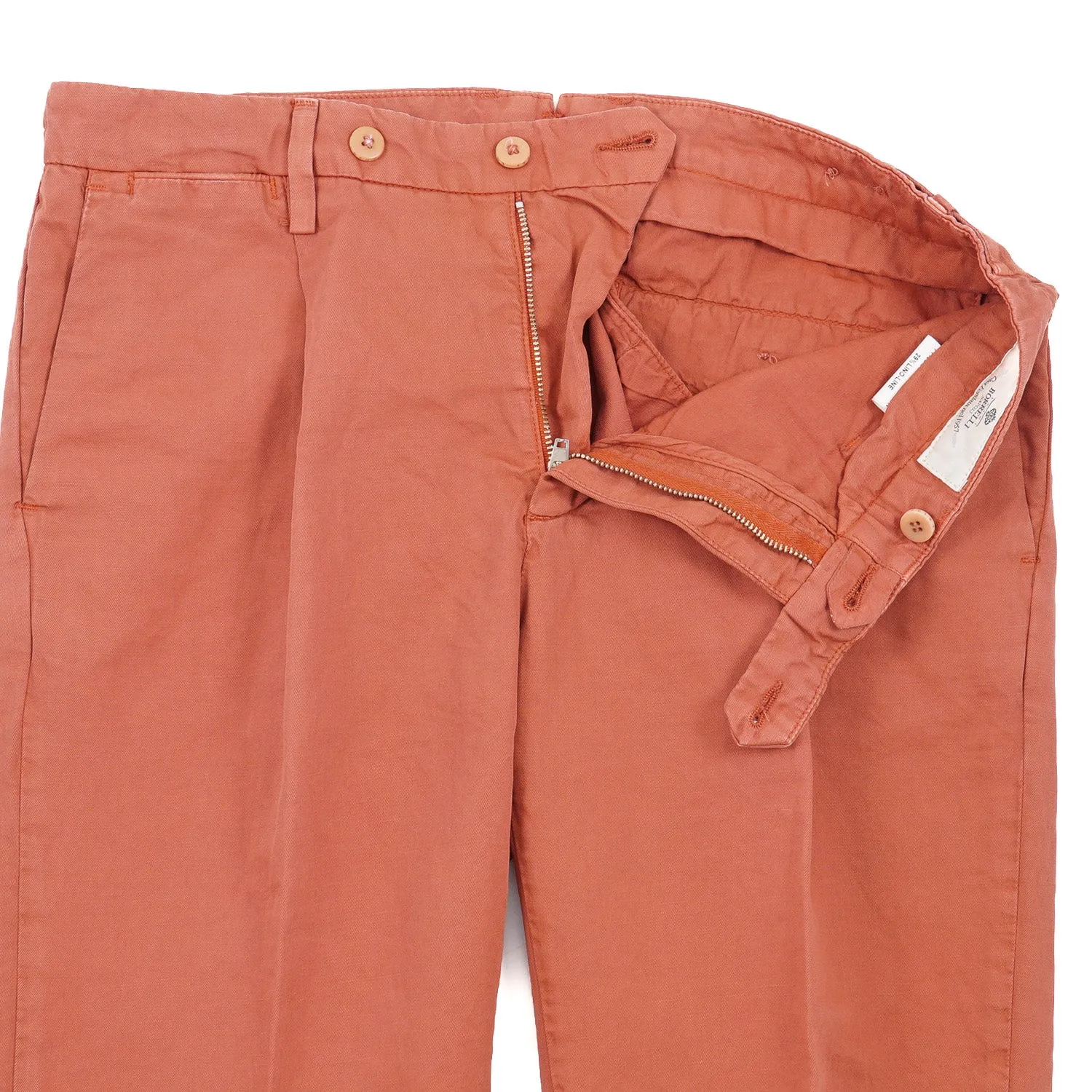 Luigi Borrelli Slim-Fit Cotton-Linen Pants