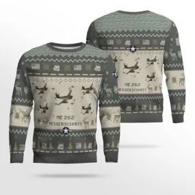 Messerschmitt Me 262_Aircraft Ugly Sweater, Ugly Sweater Christmas Shirt for Men Dad Veteran