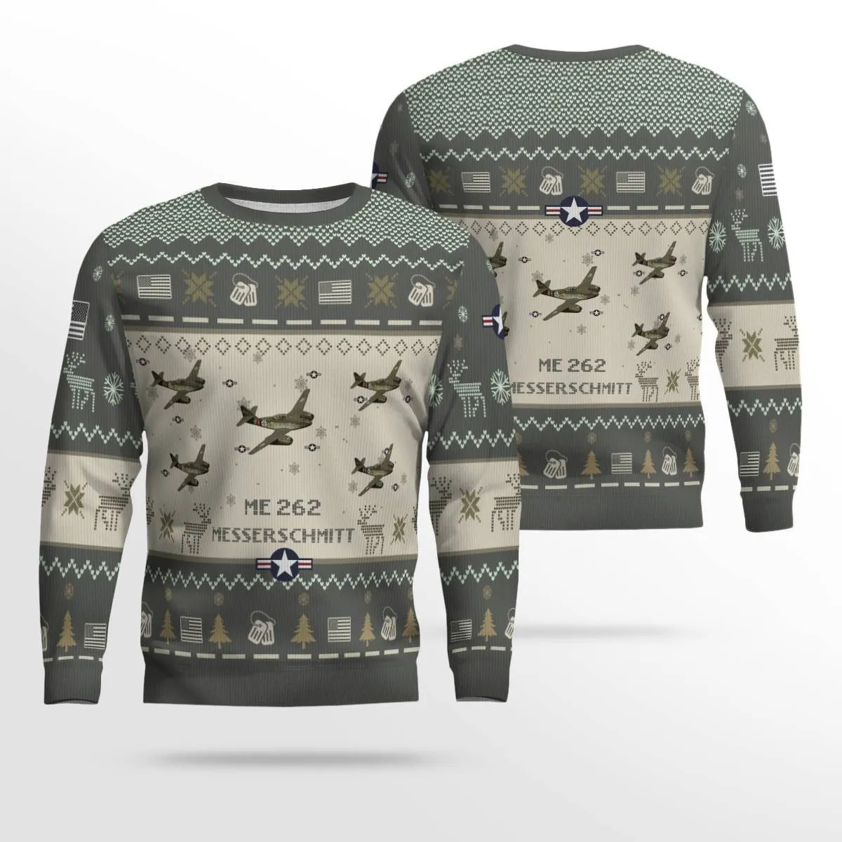 Messerschmitt Me 262_Aircraft Ugly Sweater, Ugly Sweater Christmas Shirt for Men Dad Veteran