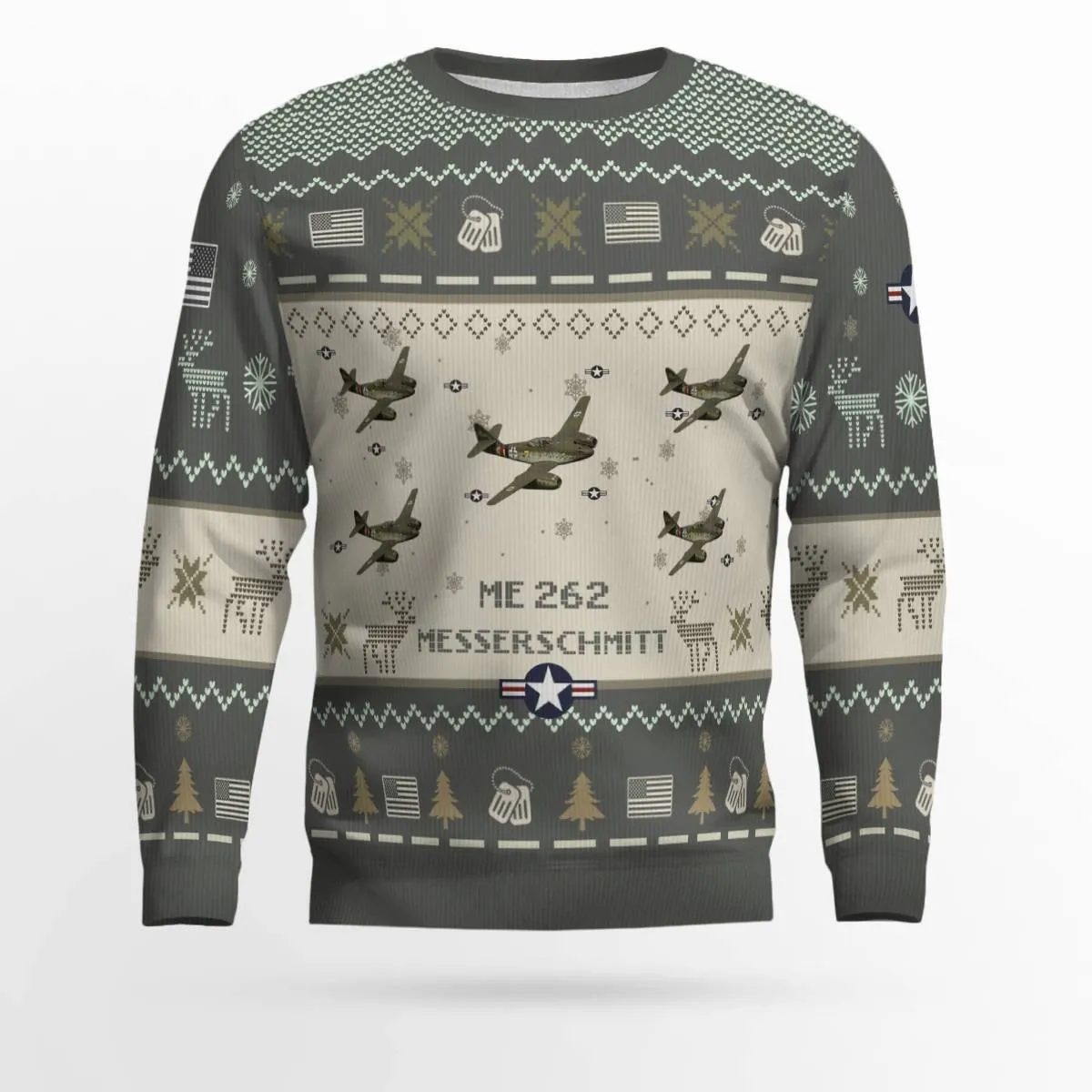 Messerschmitt Me 262_Aircraft Ugly Sweater, Ugly Sweater Christmas Shirt for Men Dad Veteran