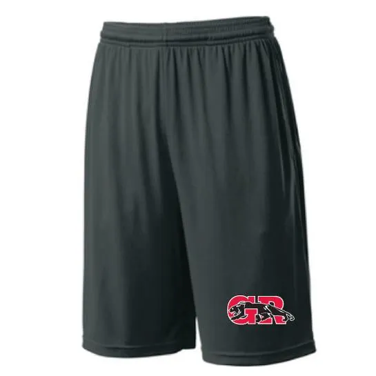 MOISTURE WICKING SHORTS WITH POCKETS / BLACK
