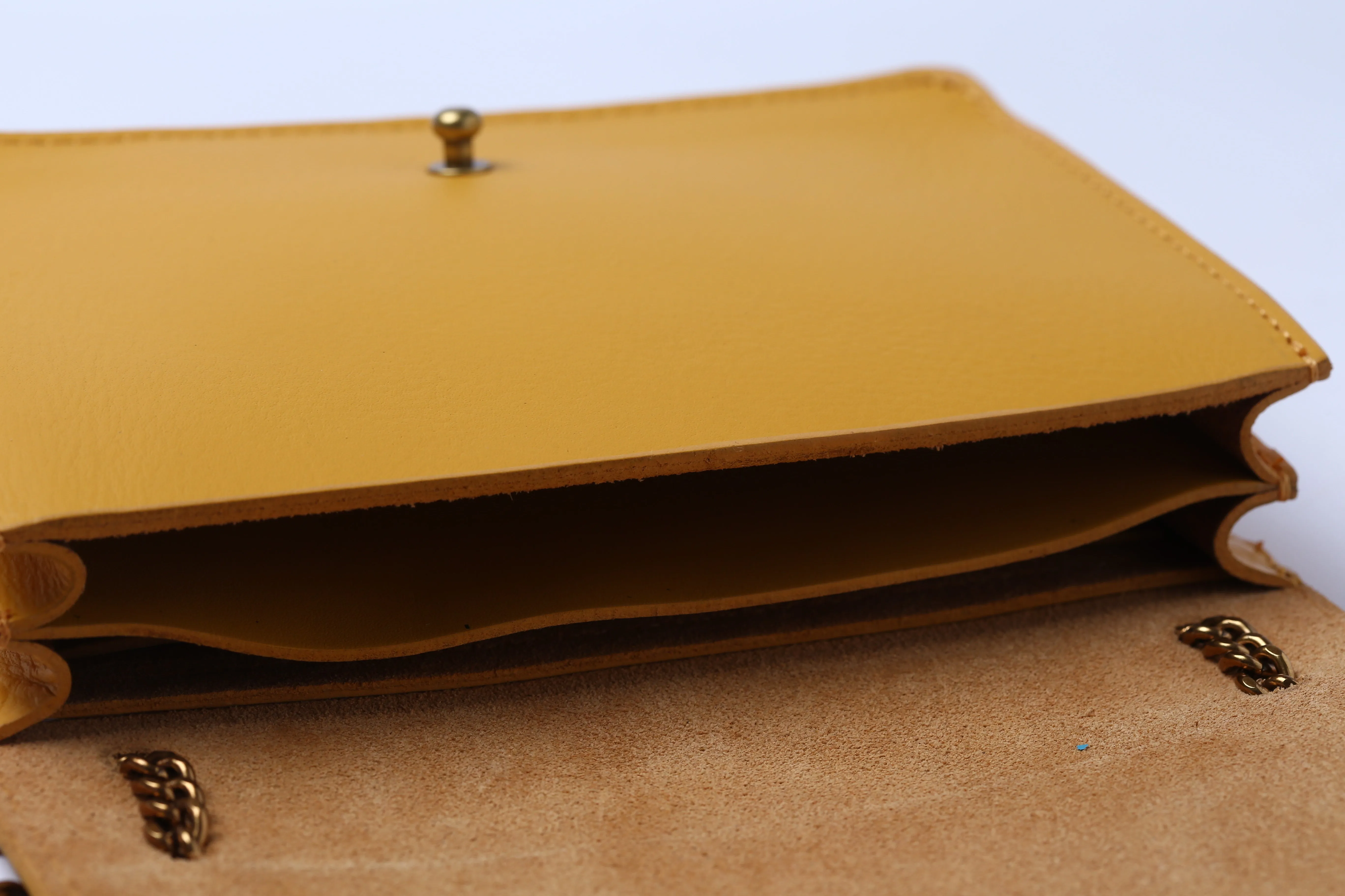 Mustard Yellow Leather Small Crossbody Bag