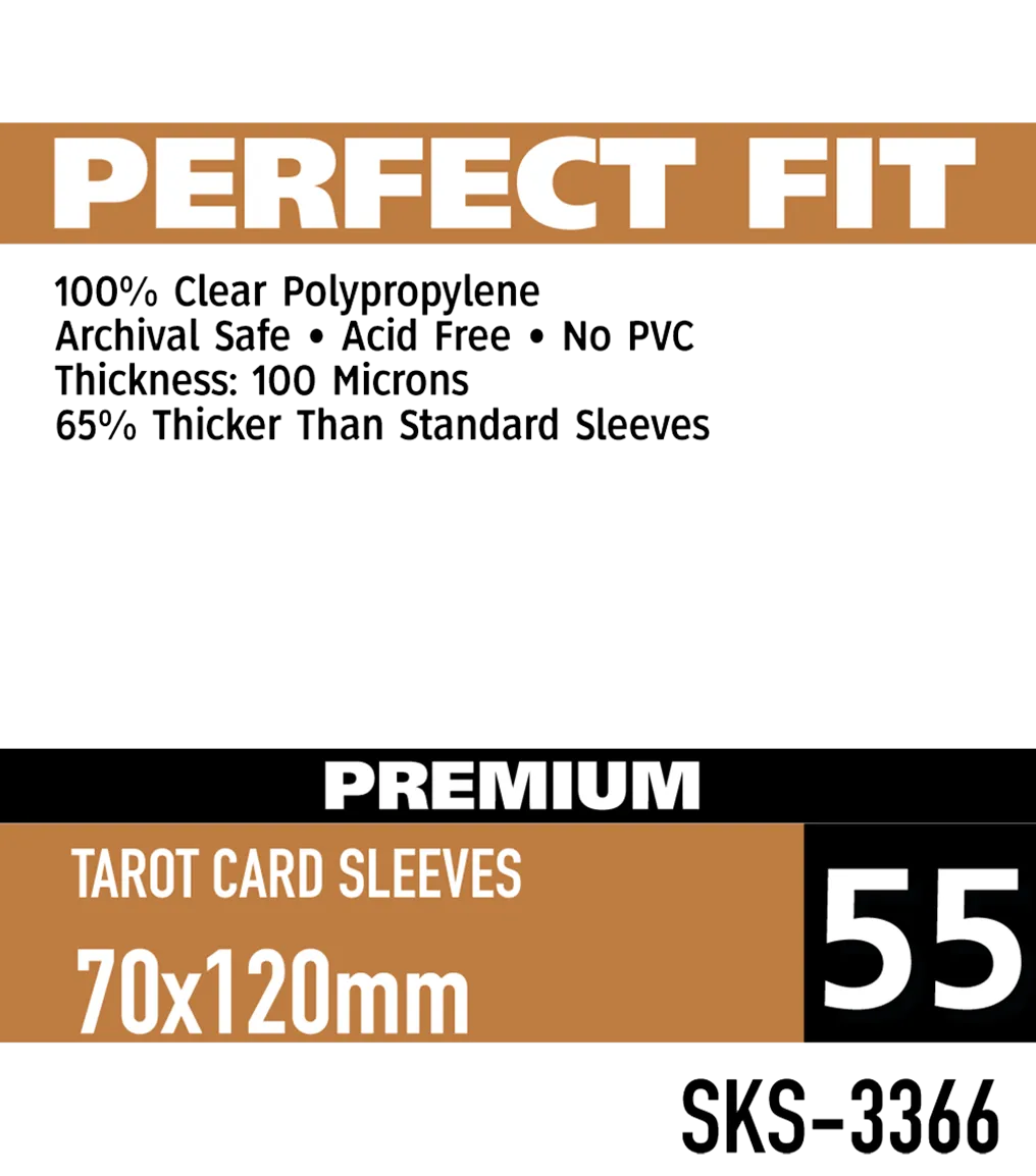 Perfect Fit Premium Tarot Card Sleeves (70x120mm) -55 Pack, 100 Microns SKS-3366