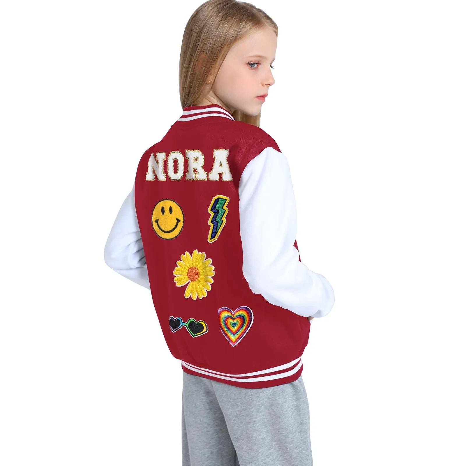 Personalized Child Name Patch Baseball Jacket