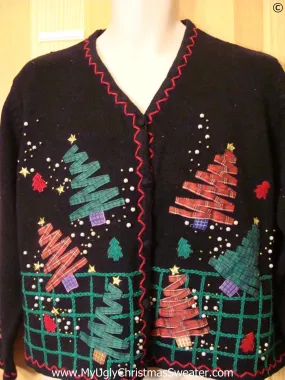 Plaid Tree Theme 2sided Cheap Christmas Sweater