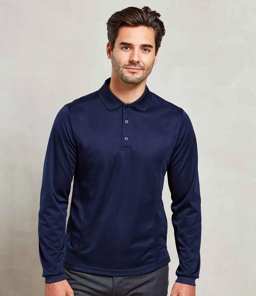 Premier Long Sleeve Coolchecker® Piqué Polo Shirt | Navy