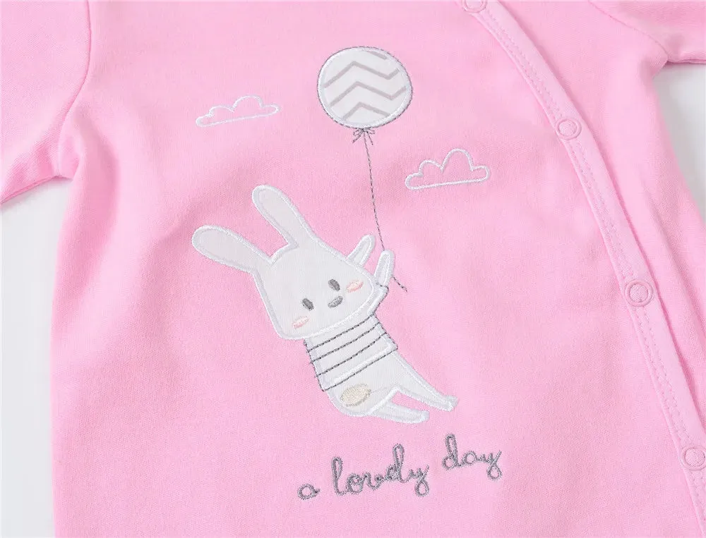 Premium 3/4 Pcs Baby Romper Set - 100% Cotton, Polka Dot, O-Neck, Full Sleeve for Newborns (0-12 Months)