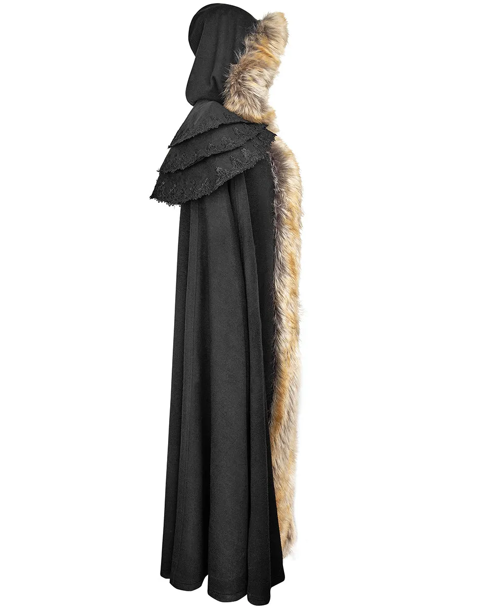 Punk Rave Winterfell Womens Cloak - Black