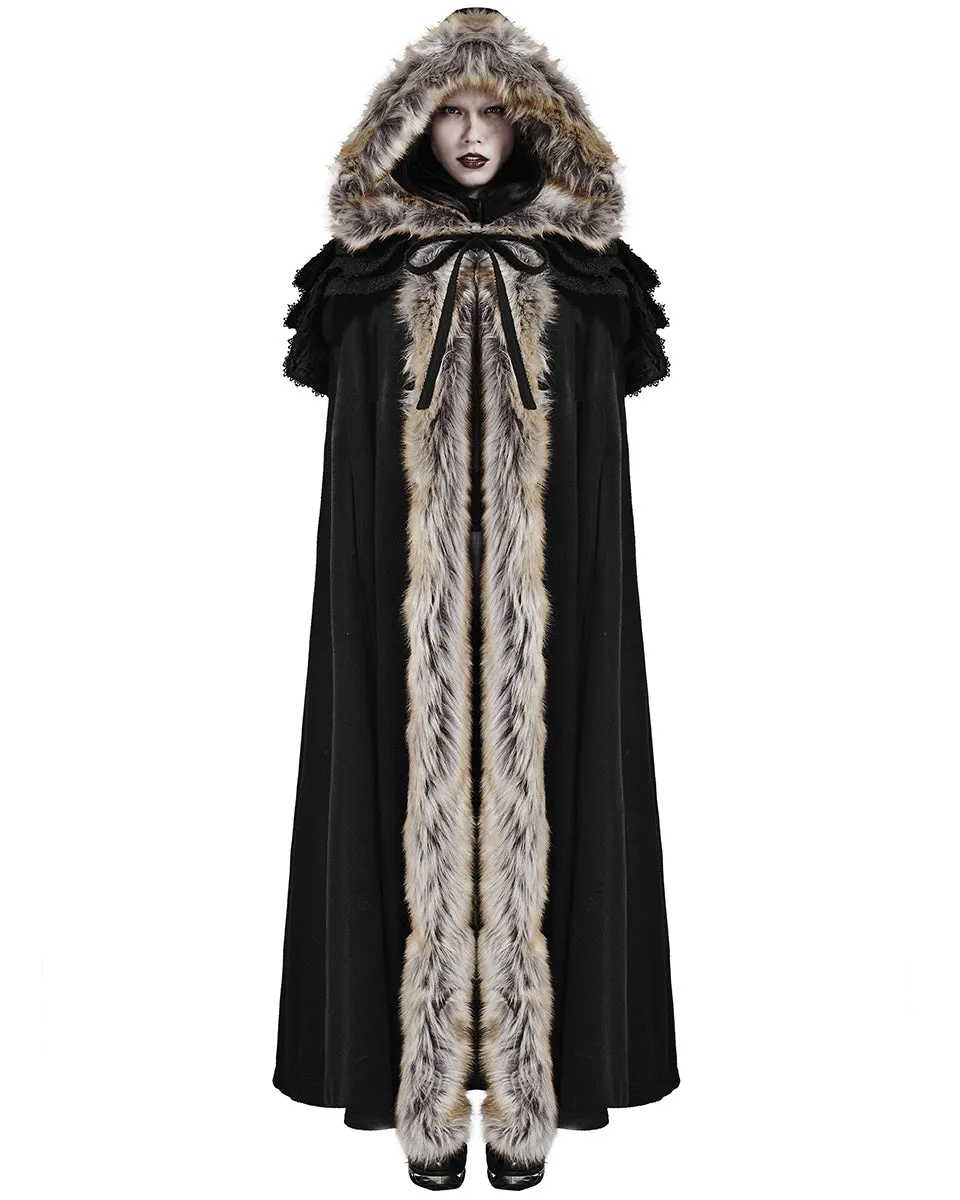 Punk Rave Winterfell Womens Cloak - Black