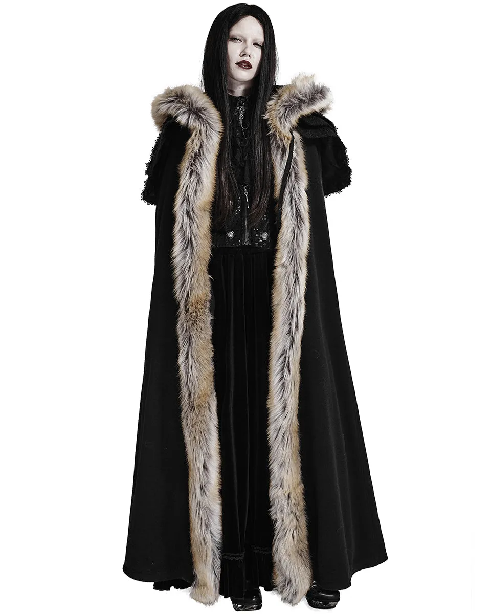 Punk Rave Winterfell Womens Cloak - Black