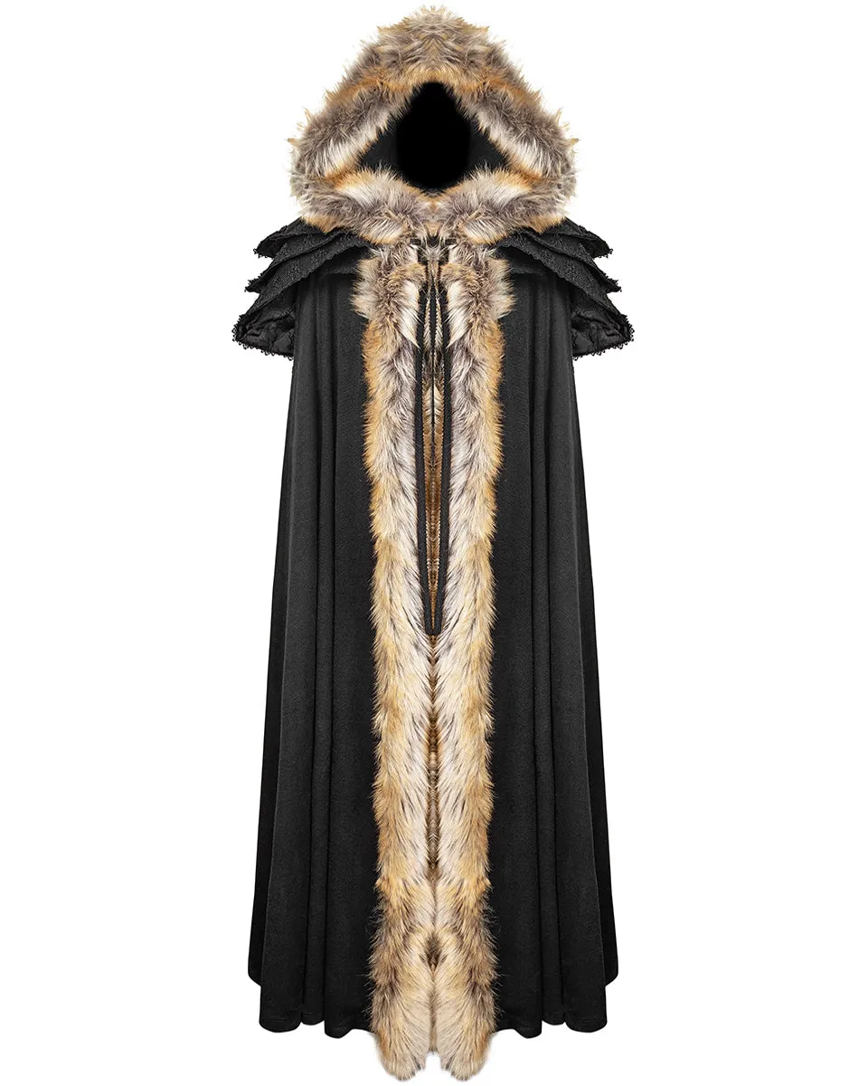 Punk Rave Winterfell Womens Cloak - Black