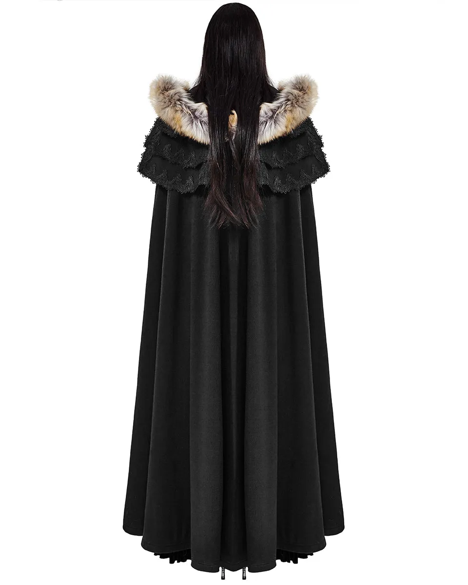 Punk Rave Winterfell Womens Cloak - Black