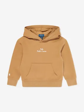 Ralph Lauren Boys Logo Hoodie in Brown