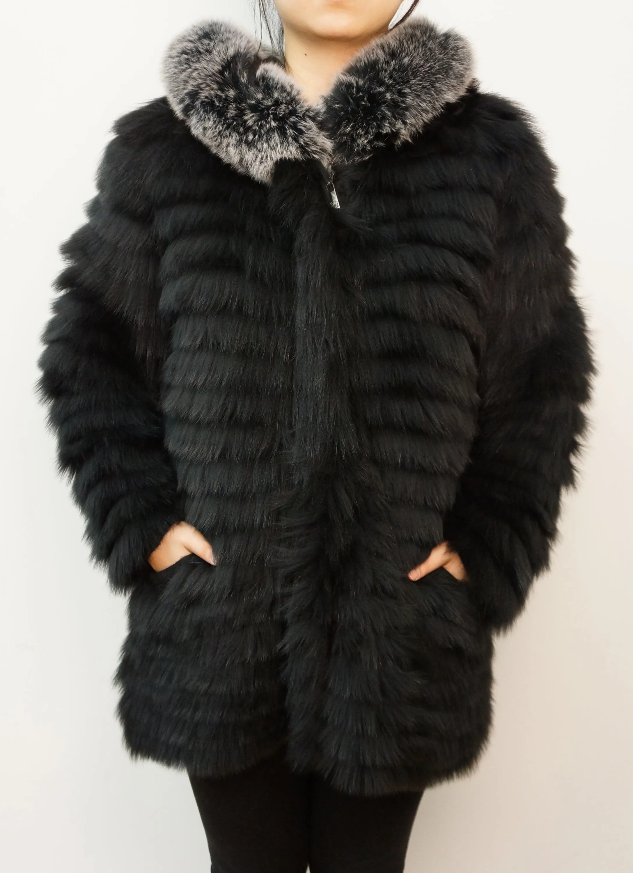 Reversible Fox Jacket with Fox Trim