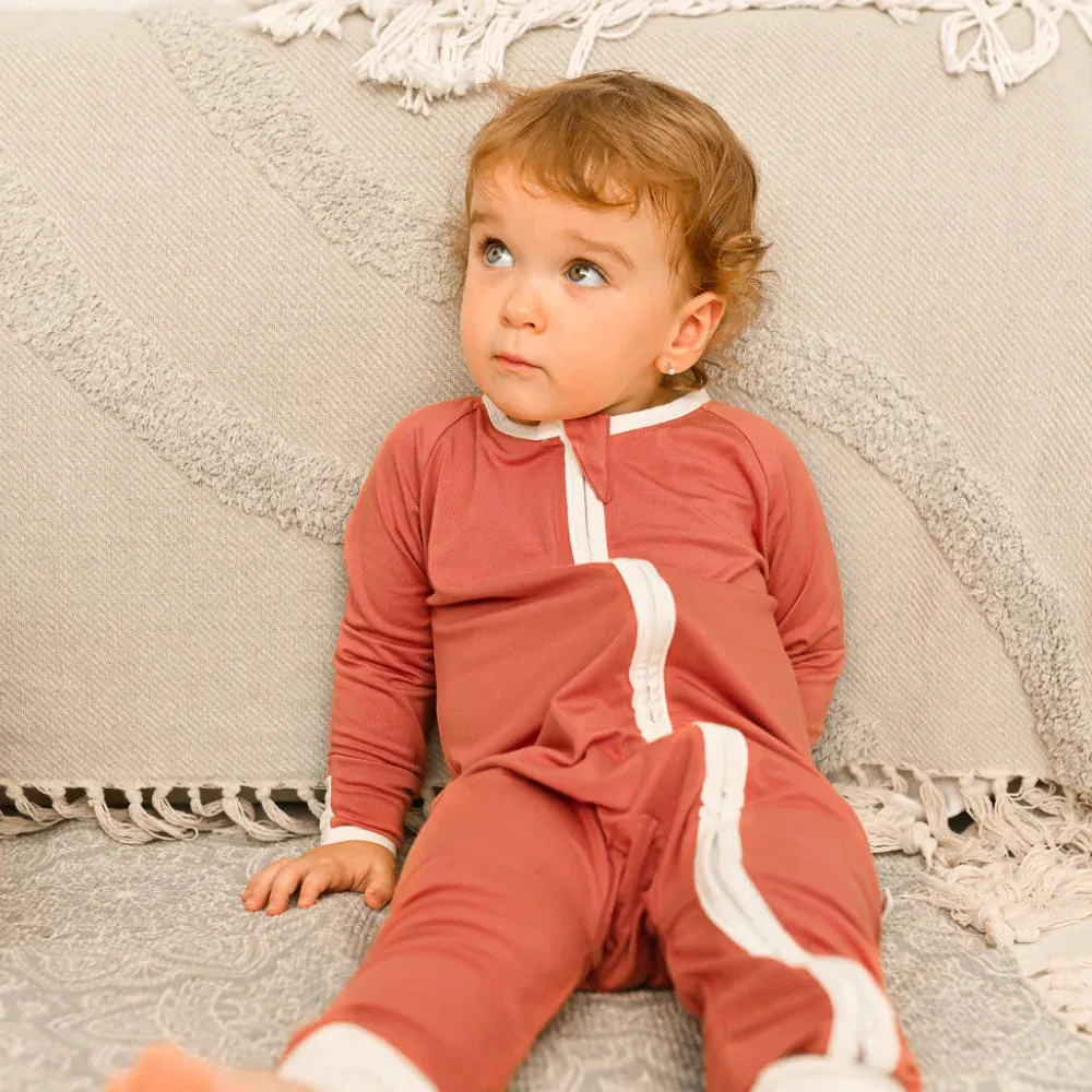 Rust Bamboo Zippy Romper