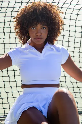 Shani Cropped Tennis Polo Shirt