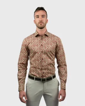 VINCENT & FRANKS S193636016C RED LIBERTY PRINT SLIM SC SHIRT