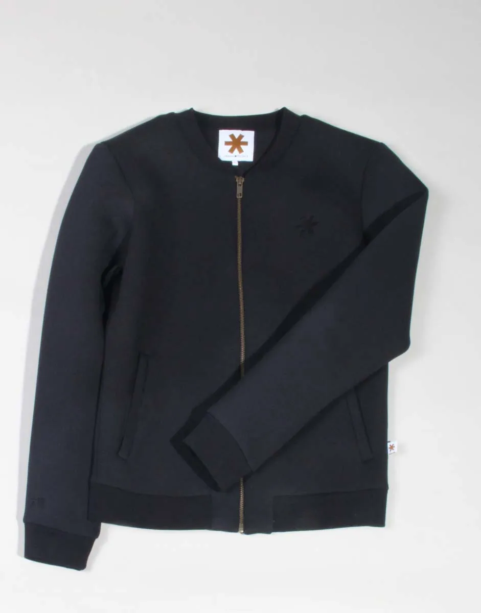 Women's Neoprene Bomber Jacket - BLACK